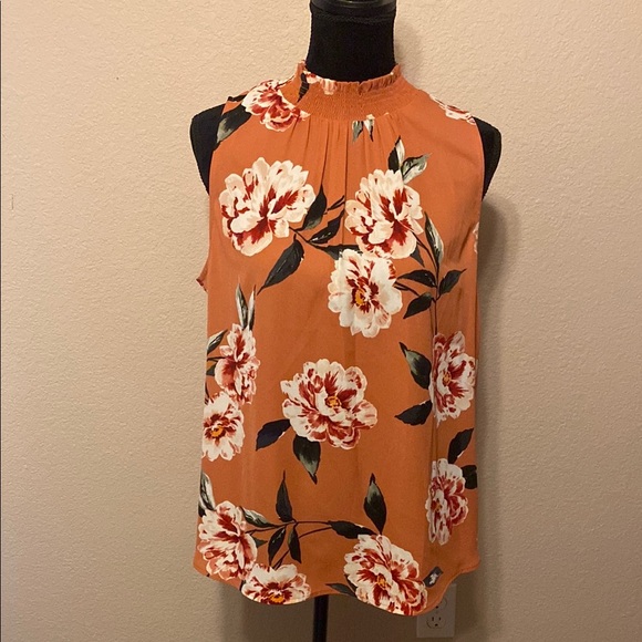 Daniel Rainn Tops - Orange/Peach Sleeveless Blouse StichFix
